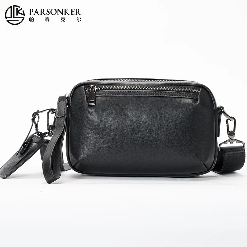 Men's genuine leather single-shoulder small bag multi-purpose handbag travel high-end crossbody bag
