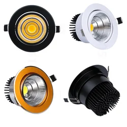 10pcs/lotDimmable AC90V-260V 5W7W9W12W15W18W LED Downlights COB Recessed Ceiling Lamps Spot Lights For Home illumination