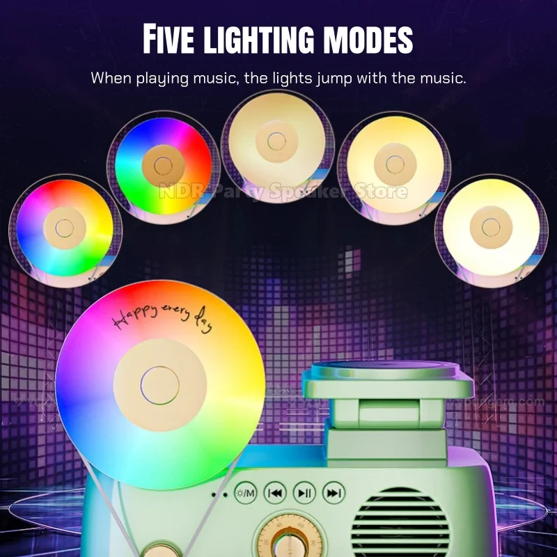 Inteligentne głośniki Bluetooth Lampka nocna RGB Subwoofer stacjonarny Składany uchwyt do telefonu komórkowego Bezprzewodowa ładowarka 15 W Gra Audio