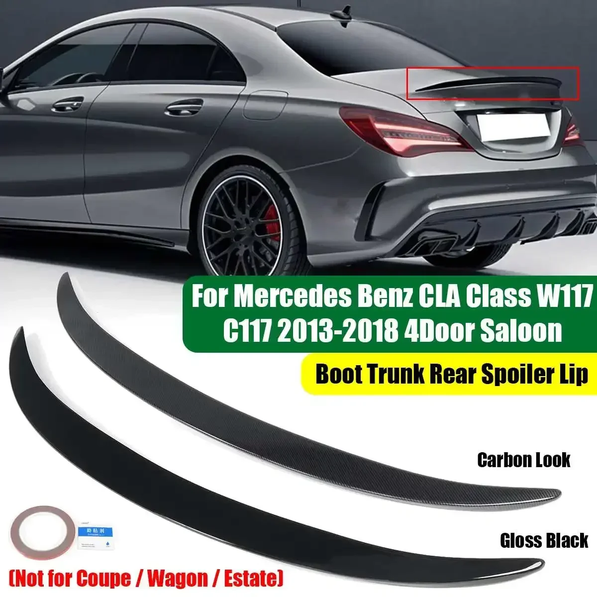 C117 Rear Spoiler For Mercedes-Benz CLA Class W117 2013-2018 CLA45 for AMG CLA180 CLA200 CLA220 250 Rear Wing Spoiler Body Kit