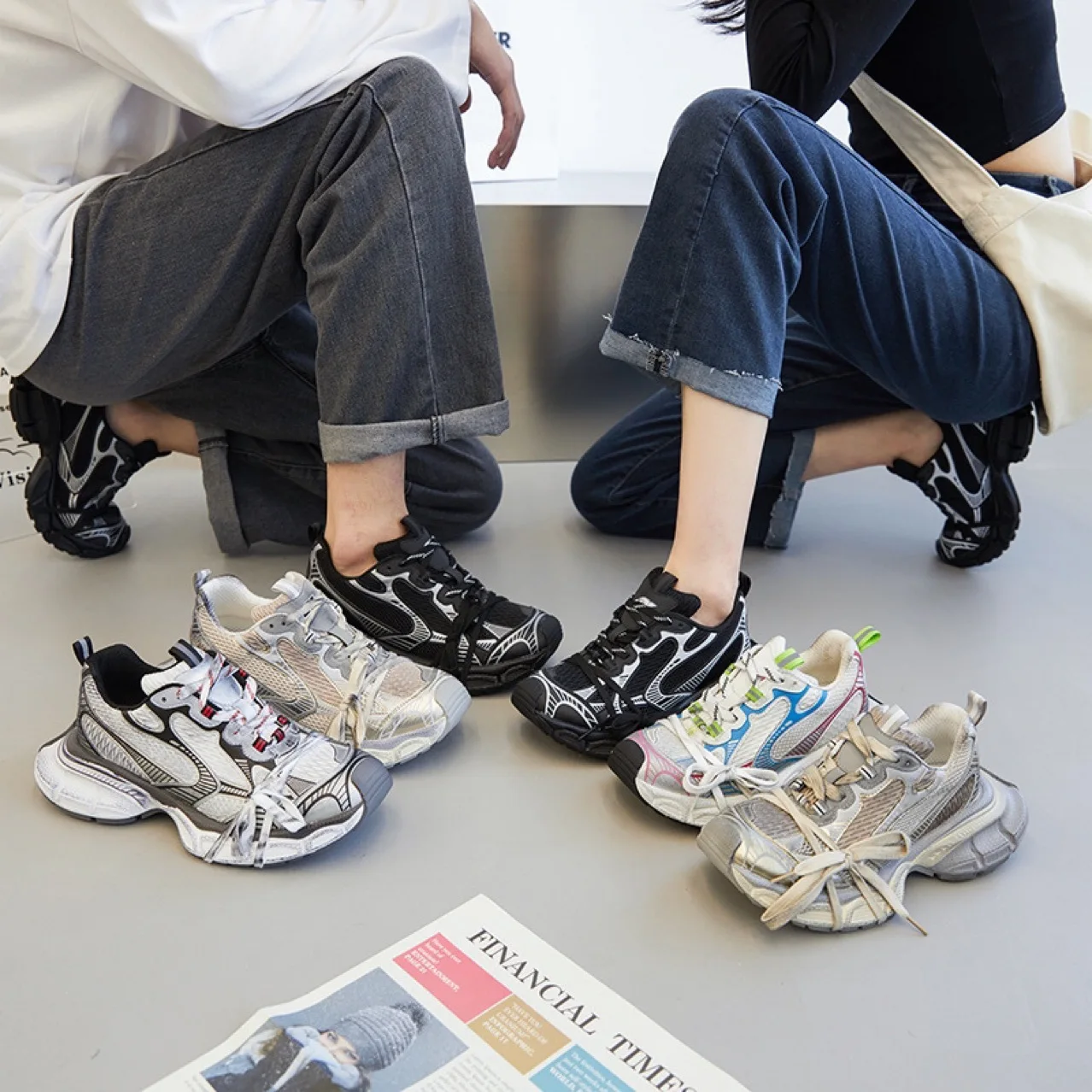 2026 Sommer Neue Retro-Sneaker für Damen und Herren mit dicker Sohle und Erhöhung – Lässige Dad-Schuhe