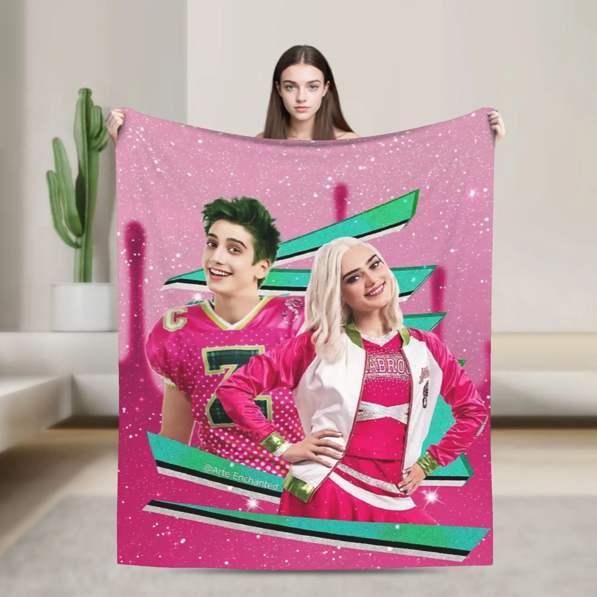 Zombies Zed and Addison Love Flannel Blanket  Fashion Throw Blanket for Home 200x150cm Bedspread,