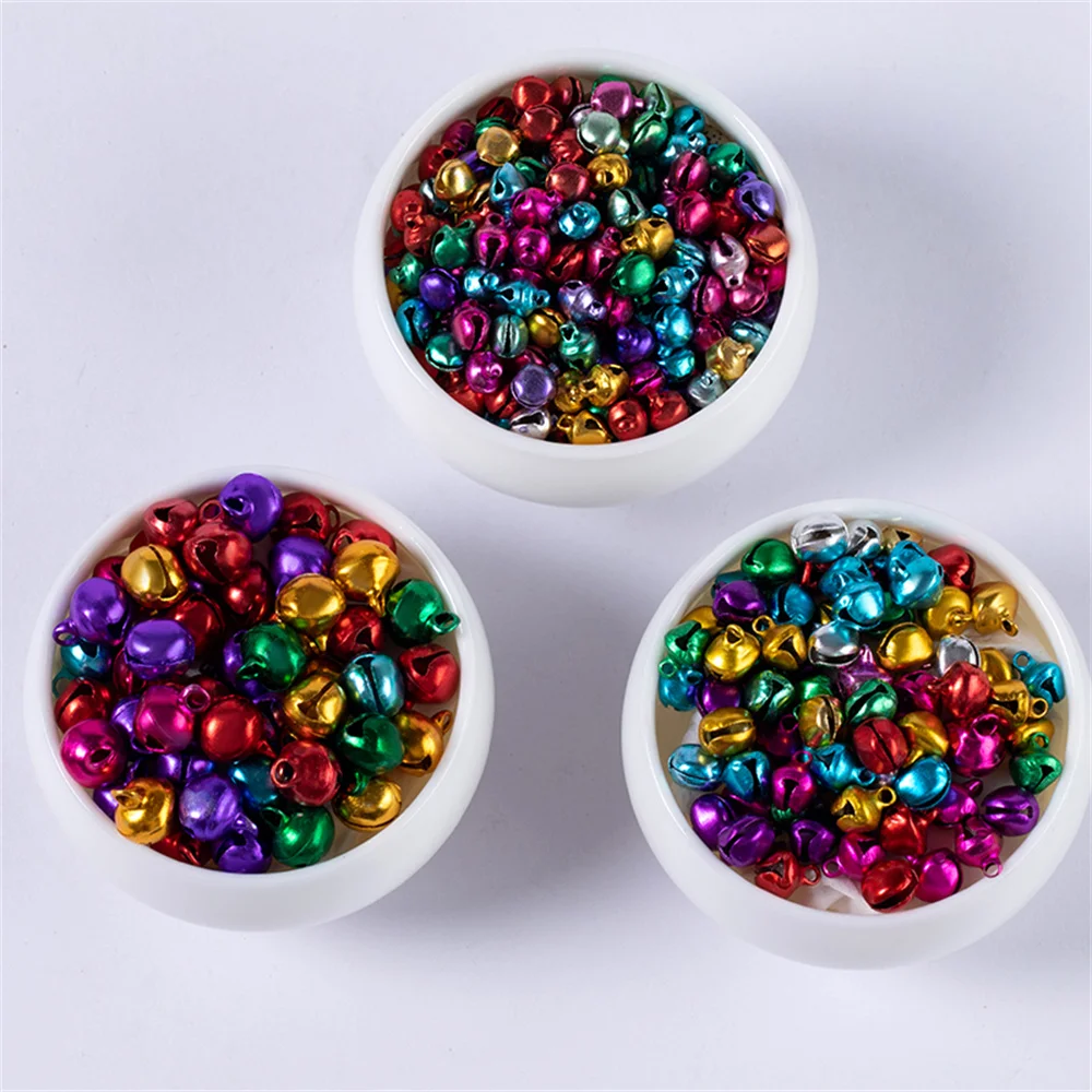 

6/8/10mm Jingle Bells Aluminum Loose Beads Small Mixed Color For Festival Party/Christmas Tree Decoration DIY Crafts Accessories