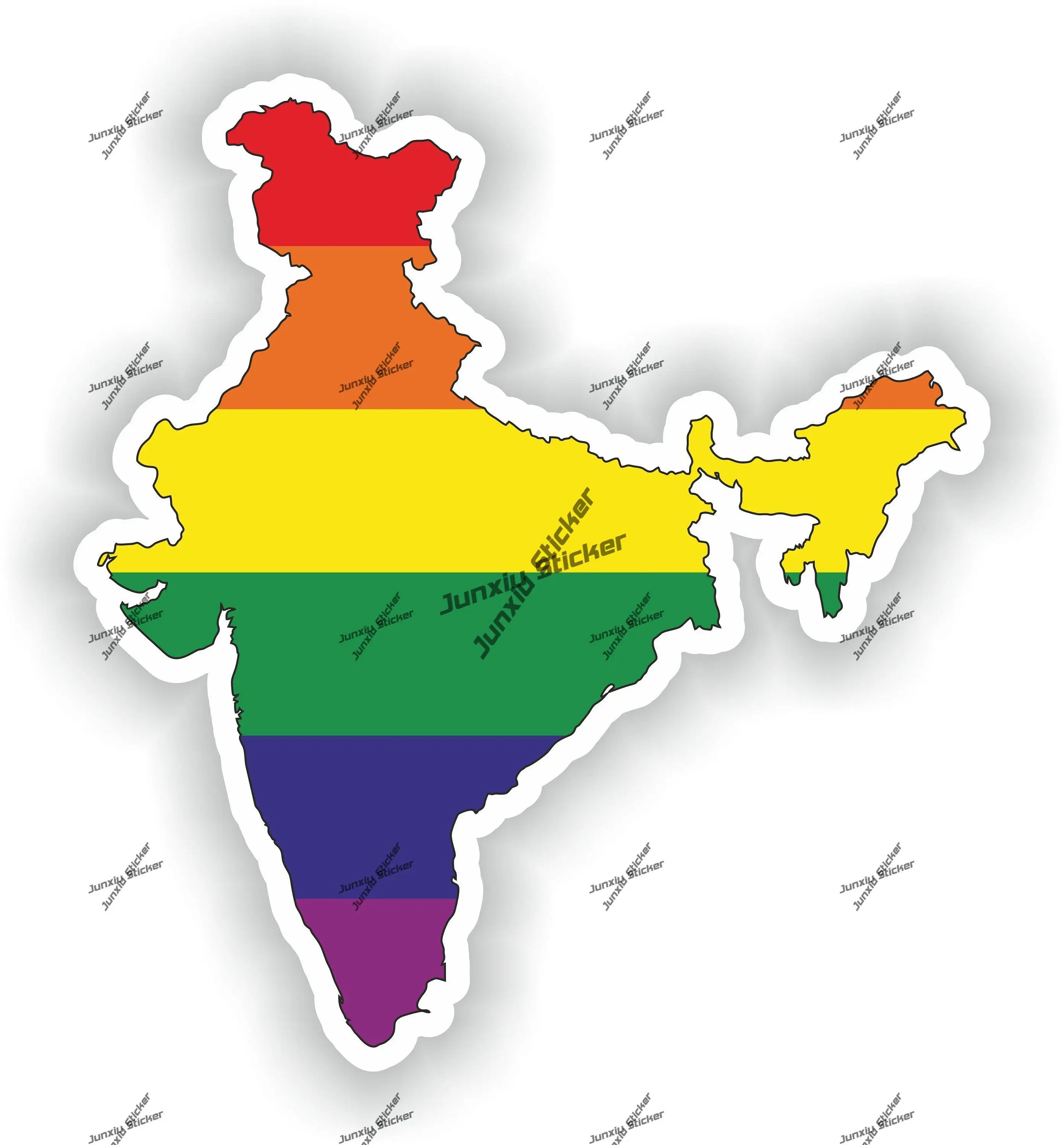 India Gay Rainbow Outline Flag Sticker for Car Bike Bumper Laptop Laptop Book Fridge Guitar Motorcycle Helmet ToolBox Door PC