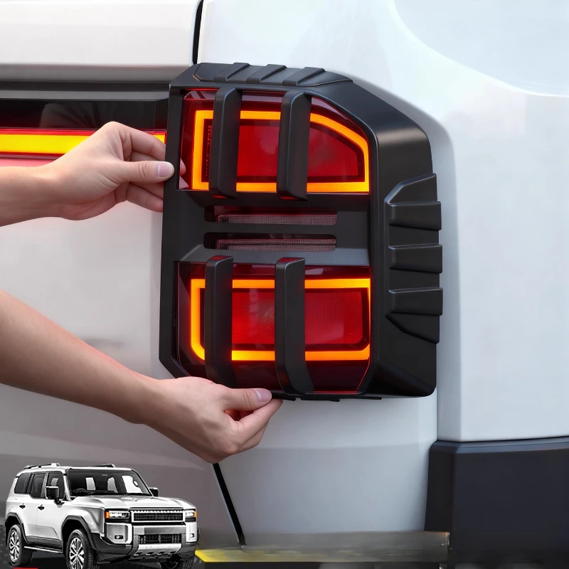 Car Led Taillight Cover For Toyota Prado LC250 2024 2025 ABS Anti-collision Tail Light Protective Shell Protector Accessories