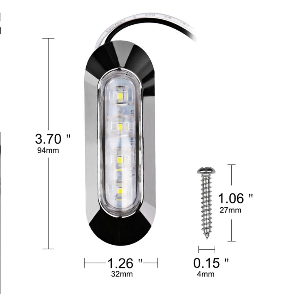 DC 12V tekne aynalık LED kıç ışık kamyon yan ışıkları yat tekne aksesuar dönüş sinyal lambası mavi/beyaz/sarı/kırmızı 1 adet