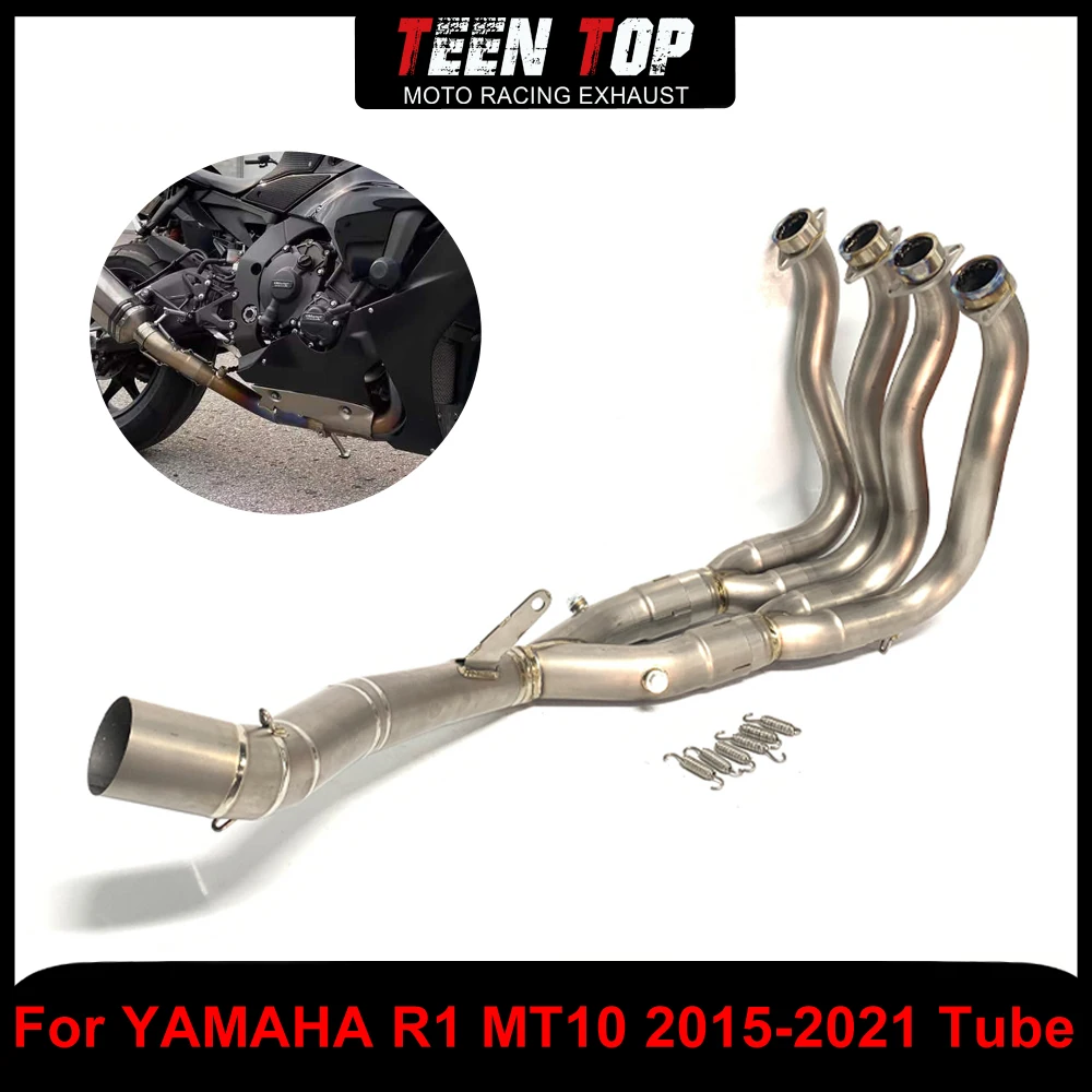 

For YAMAHA R1 MT10 Front Link Pipe Titanium Alloy Motorcycle 60.5MM Escape Exhaust Elbow YZF-R1 2015-2021 Connect Tube