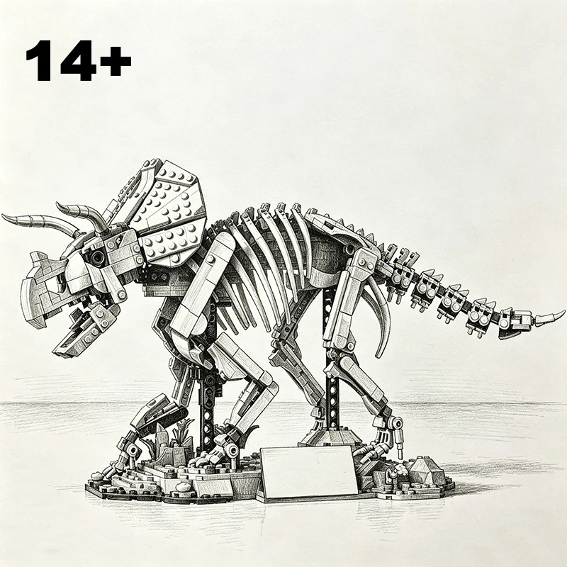 In Stock 1154pcs World Dinosaur Model Triceratops Building Blocks Assembled Model Presents for Collectors