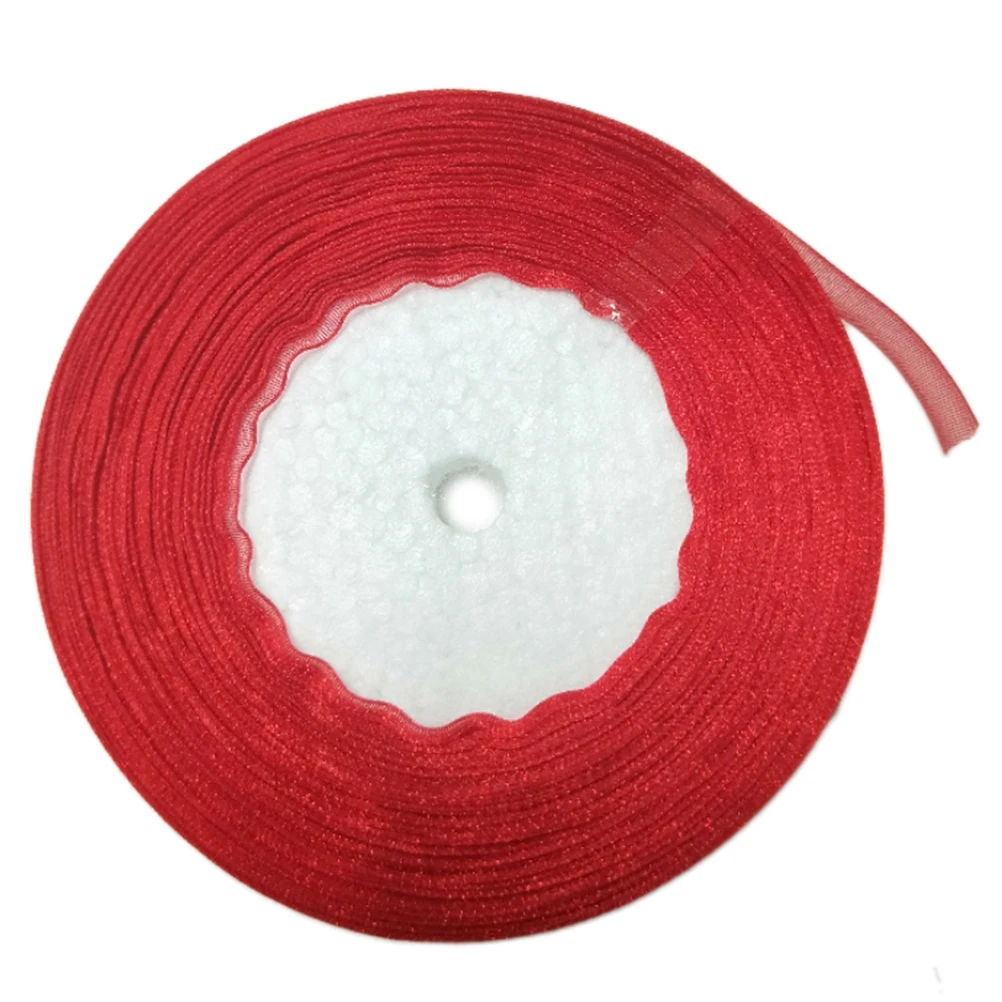 

9Pcs 45.7m Organza Ribbon Roll Smooth Shiny Sheer Craft Decor Gift Packing Wedding Party Hair Accessories 12mm