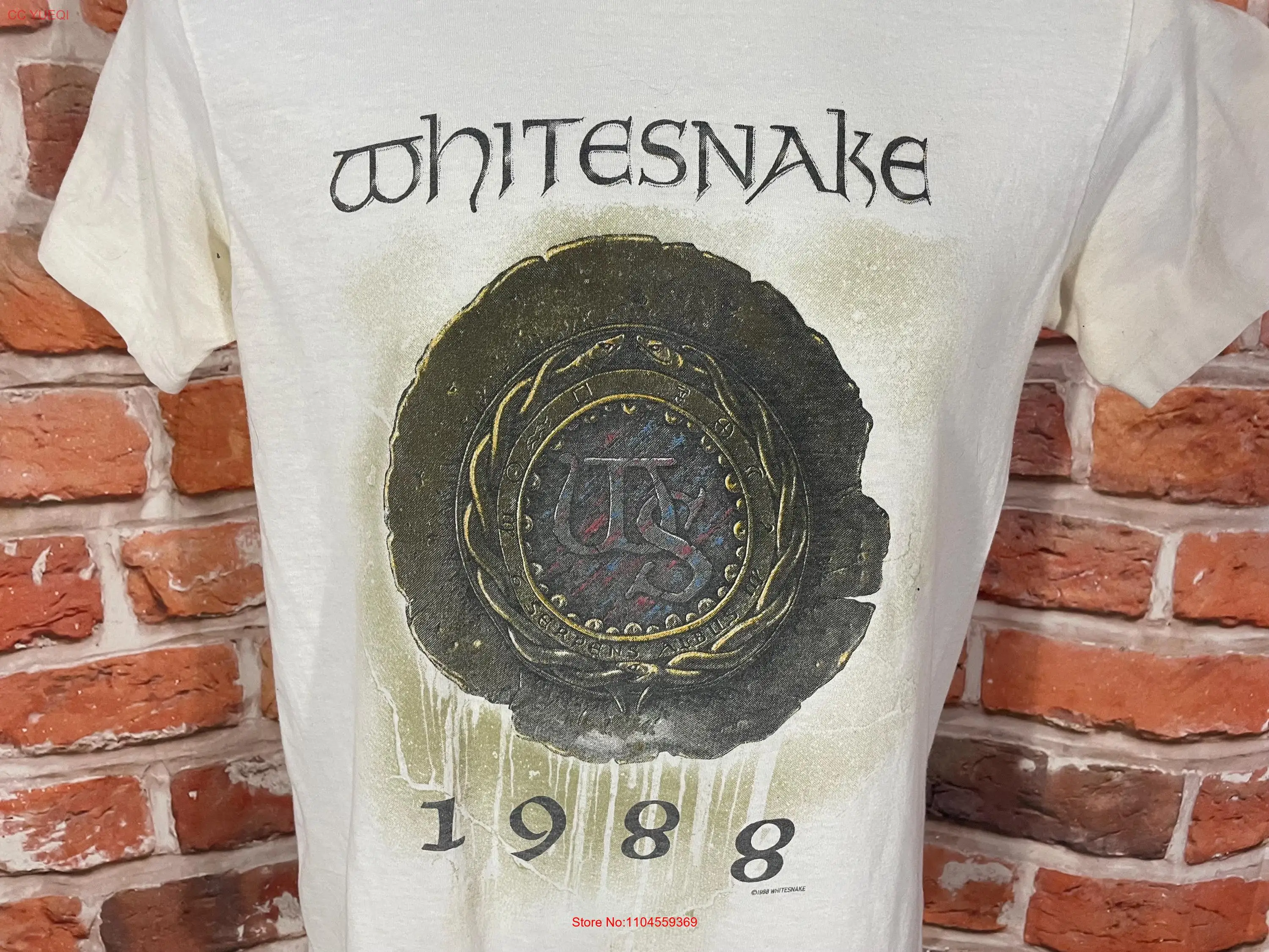 vintage 1988 Whitesnake tour shirt fits M S 80s paper thin hair metal grunge concert band tee long or short sleeves