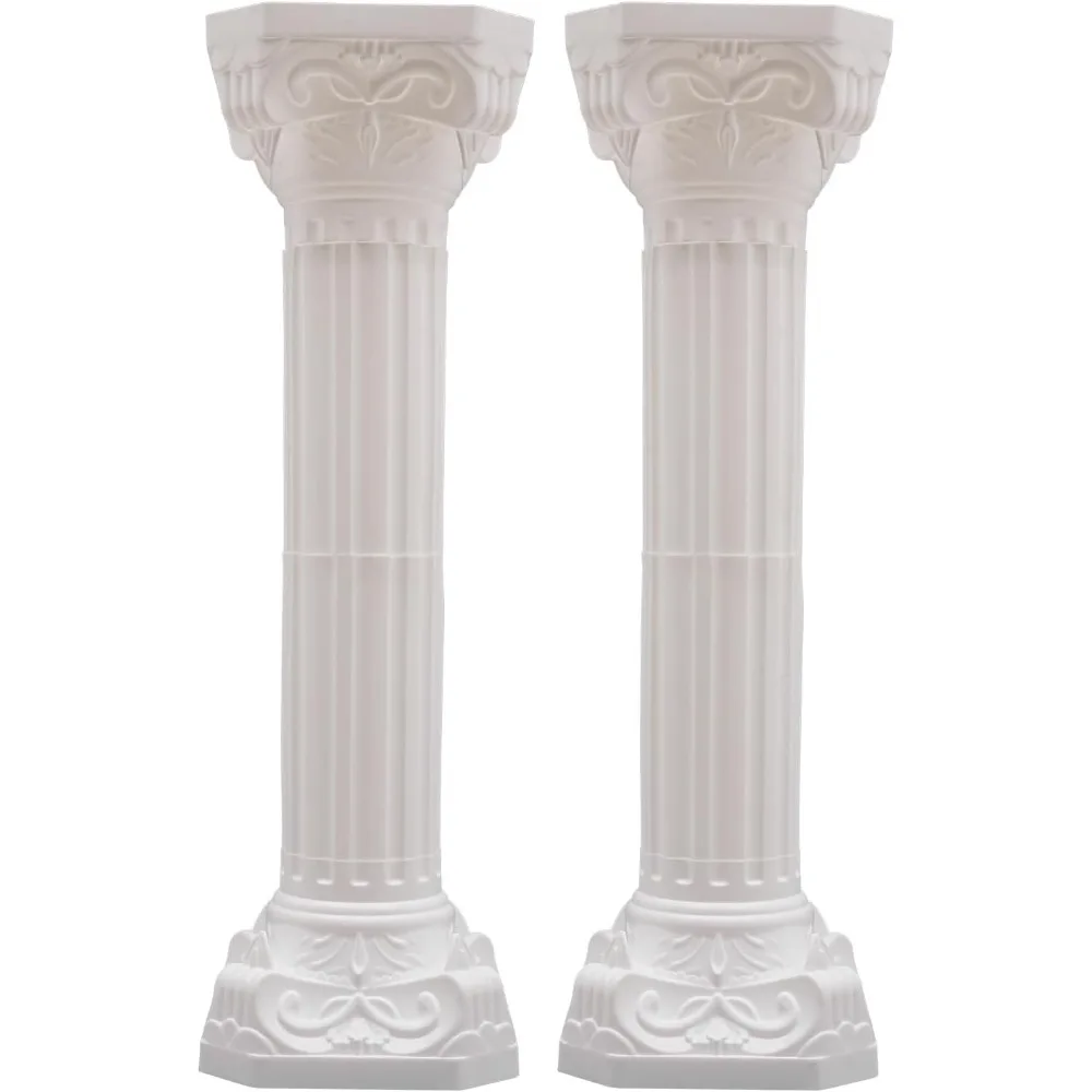 2 Pieces Wedding Roman Columns with Bases Greek Columns Plastic Wedding Column Stand Event Party Decorative Column Holder