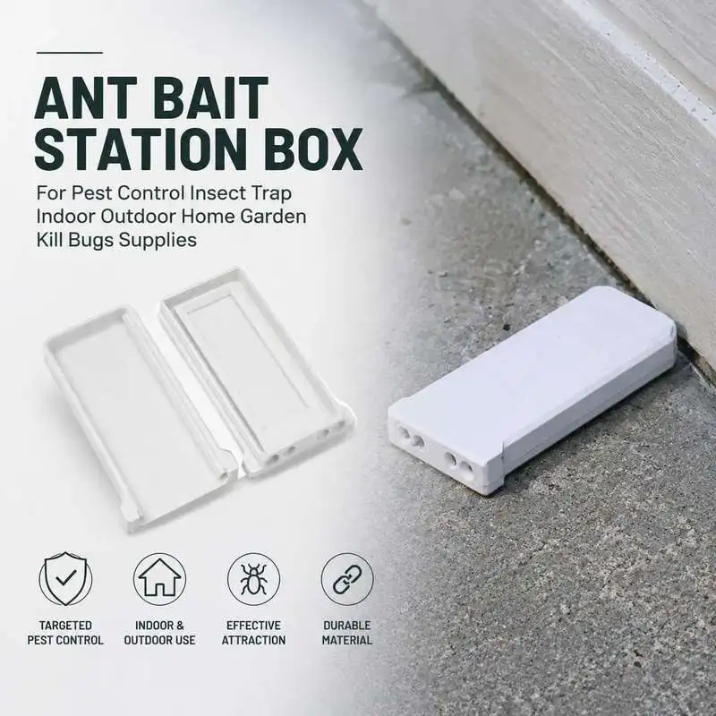 Plastic Ant Bait Station Box For Pest Control Insect Trap Indoor Outdoor Home Garden Kill Bugs Tools