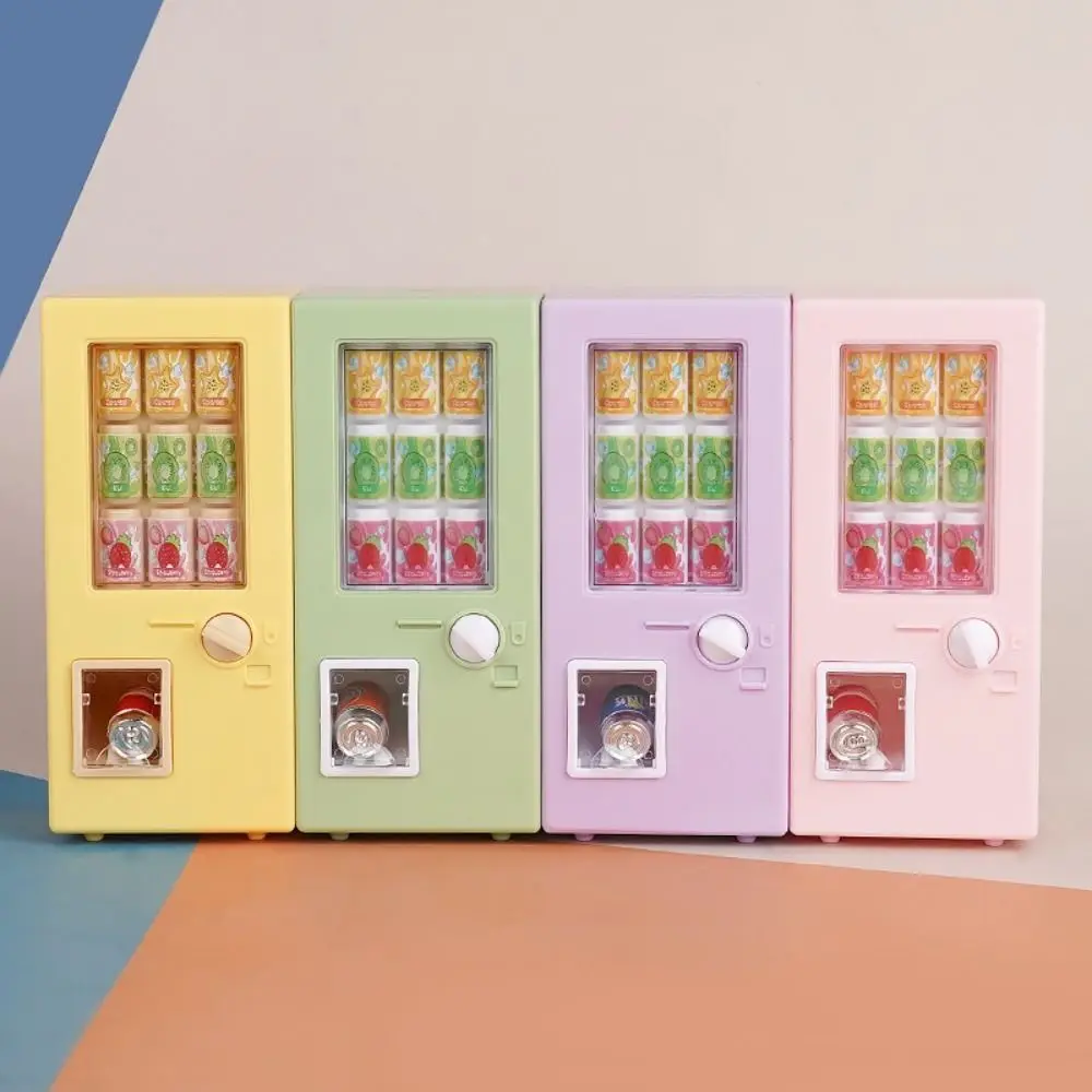 Mini Dollhouse Beverage Machine Emulational Colorful Vending Machine Model High Quality (with 6 Bottles of Drinks)