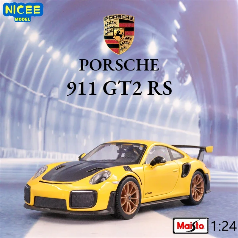 

Maisto 1:24 Porsche 911 GT2 RS sports car Simulation Diecast Car Metal Alloy Model Car decoration display collection gifts B325