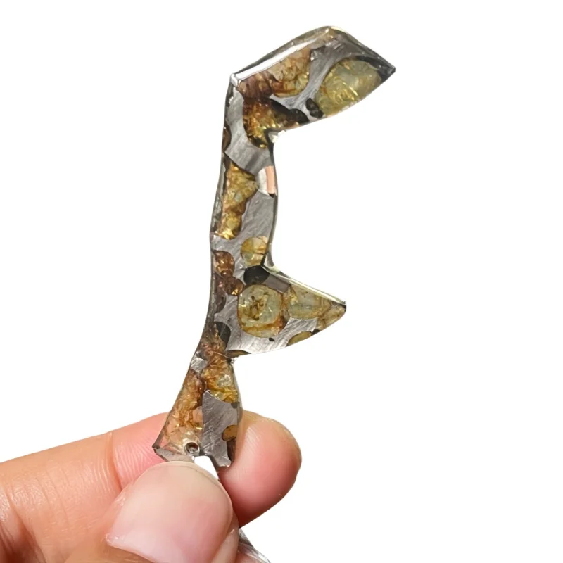 3g Seymchan Olive Meteorite manual Pendant Olive Meteorite Natural Olive Meteorite Necklace Pendant Specimen Collection- LB135
