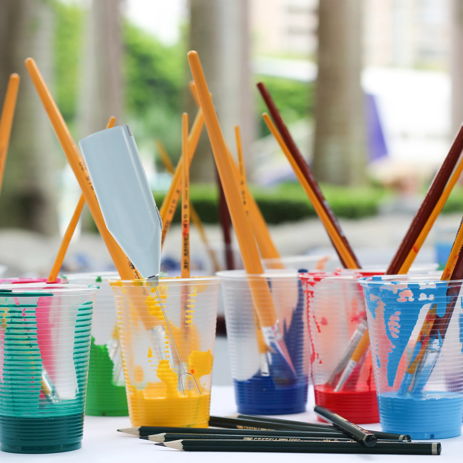 

Portable Pigment Mixer Blender Art Stirring Tool Stainless Steel Tumbler Easy Clean Painting