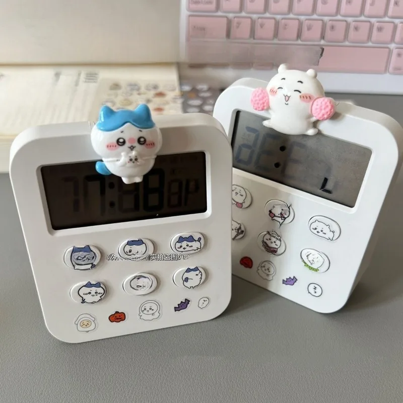 MINISO Timer Lucu Kawaii Chiikawa Usagi Momonga Jam Alarm Timer Menghadiri Kelas Belajar Portabel Anak Sekolah Yang Disayangi