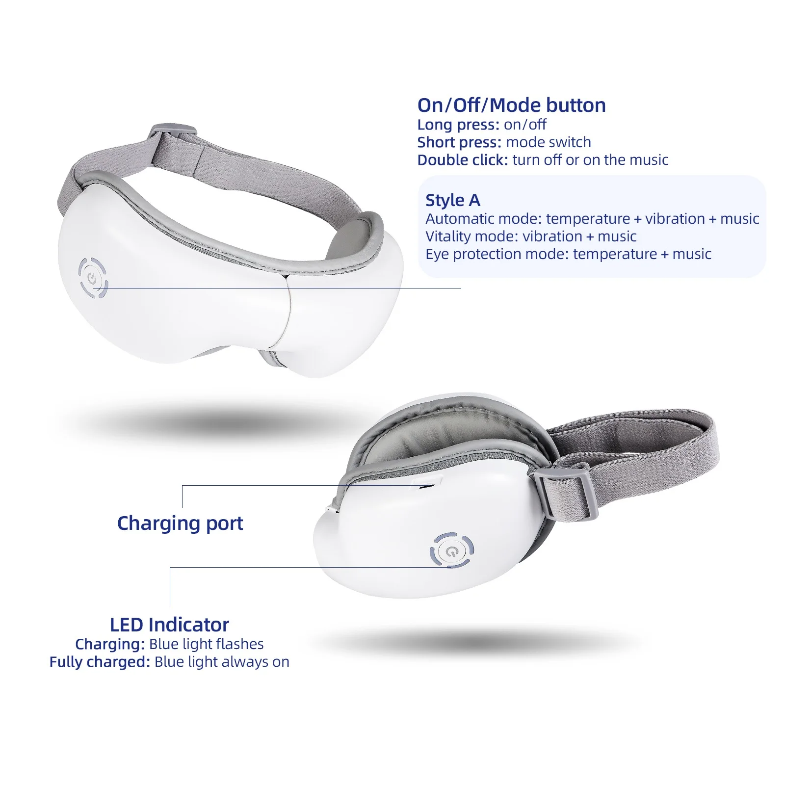 Smart Vibration Eye Massager Relax Fatigue Stress Eye Care Device for Dry Eye