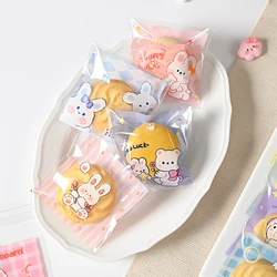 100Pcs Plastic Cartoon Self-Adhesive Packaging Snack Candy Bags For Wedding Party Gift Kids Favors Biscuit Gifts PackagingBags