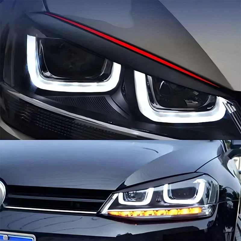 ل Volkswagen Golf 7 High 7 2013-2017 الجبهة العلوي الحاجب غطاء الجفن سيارة رئيس ضوء مصباح الجفون الحاجب اكسسوارات