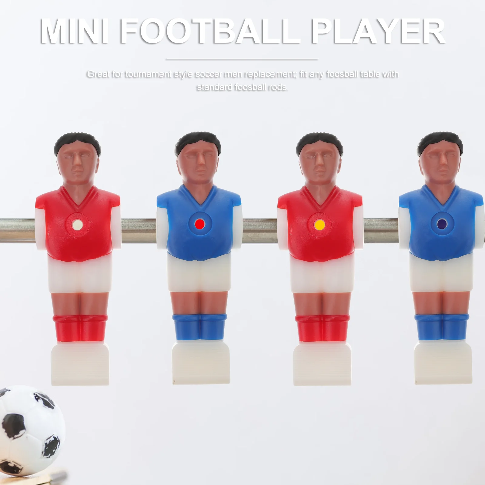 4 Pcs Rod Soccer Figurine Kids Football Players Foosball Table Replacement Puppet Child