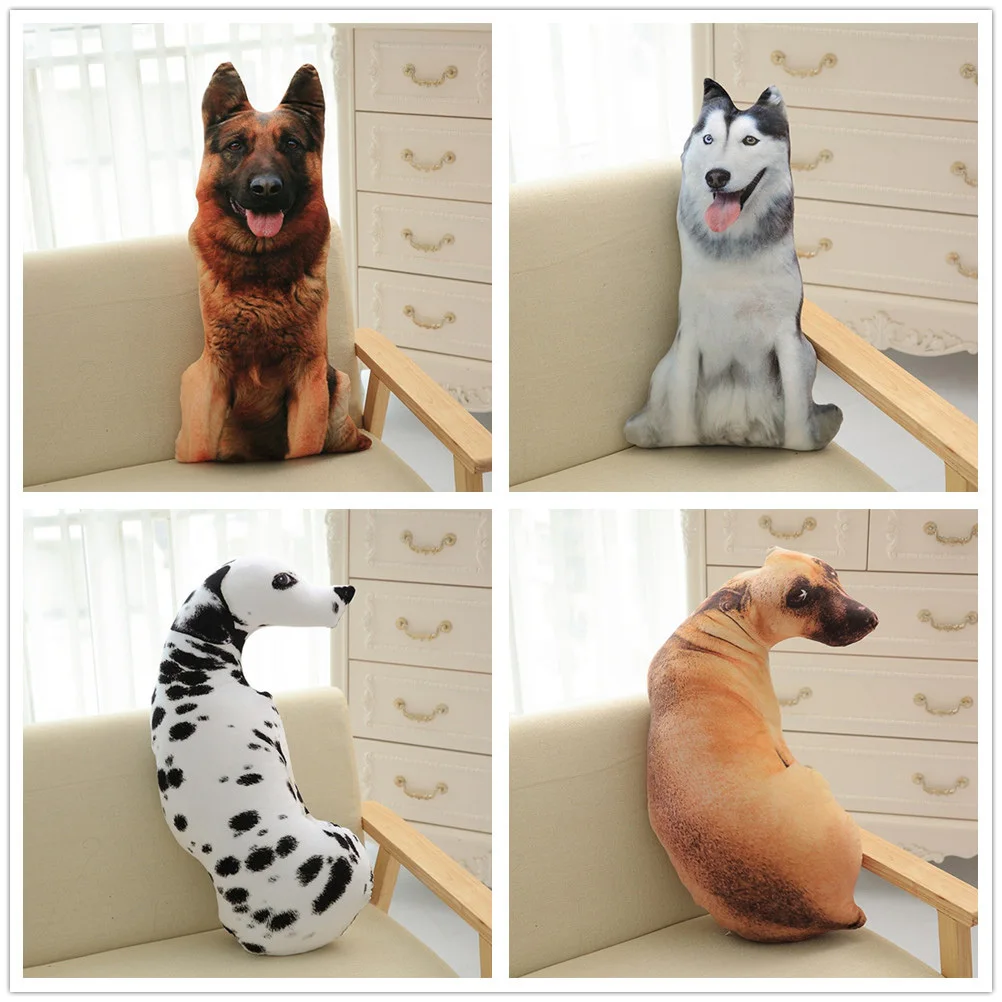 

1pc 50Cm Simulation Simulation 3D Throw Pillow For Hugging Bed Sofa 3D Dog Pillow Car Cushion Home Decor Dog Pillows