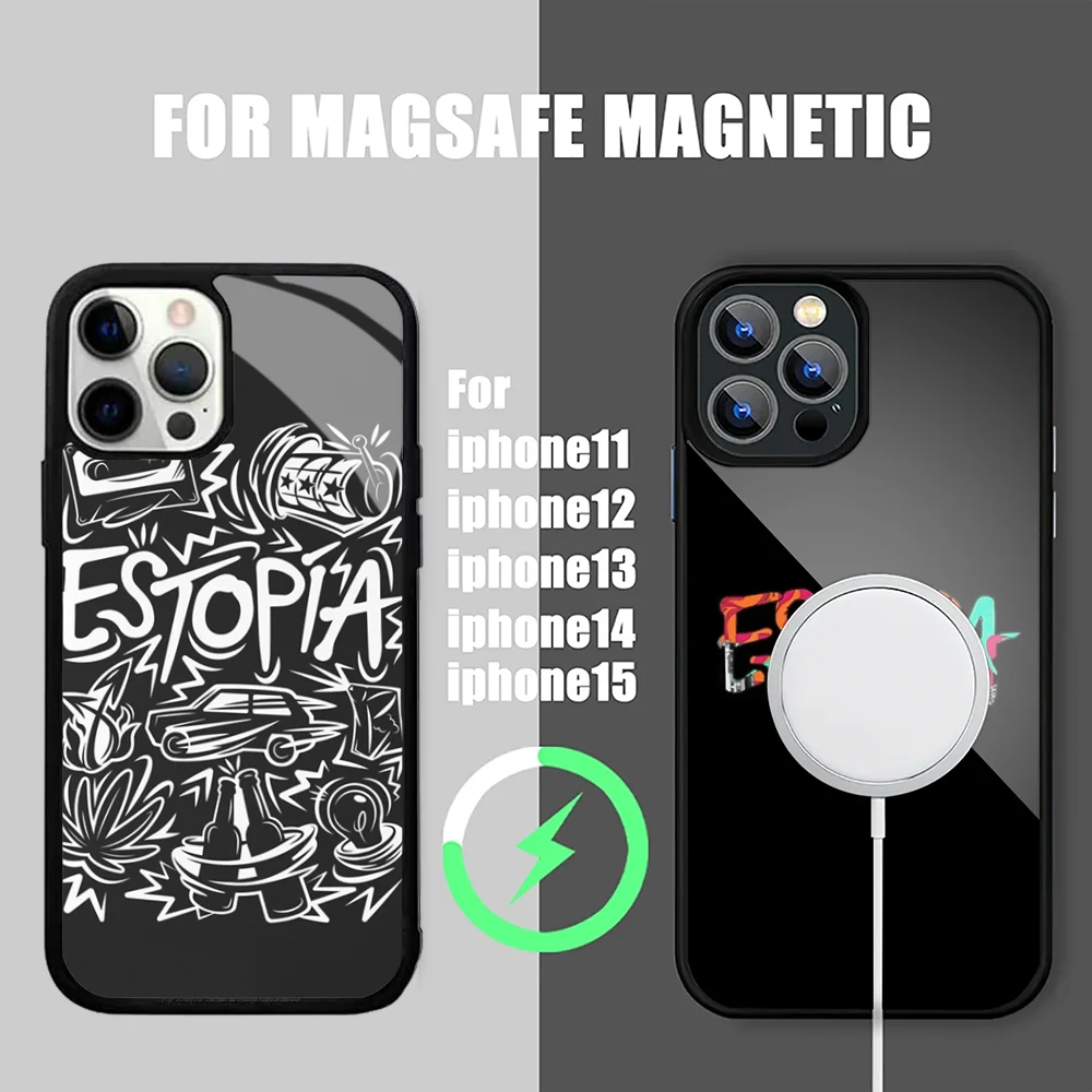 Estopa Phone Case IPhone 15 14 13 Pro Max 11 12 Mini Alex Mirror Magsafe Wireless Charging Cover