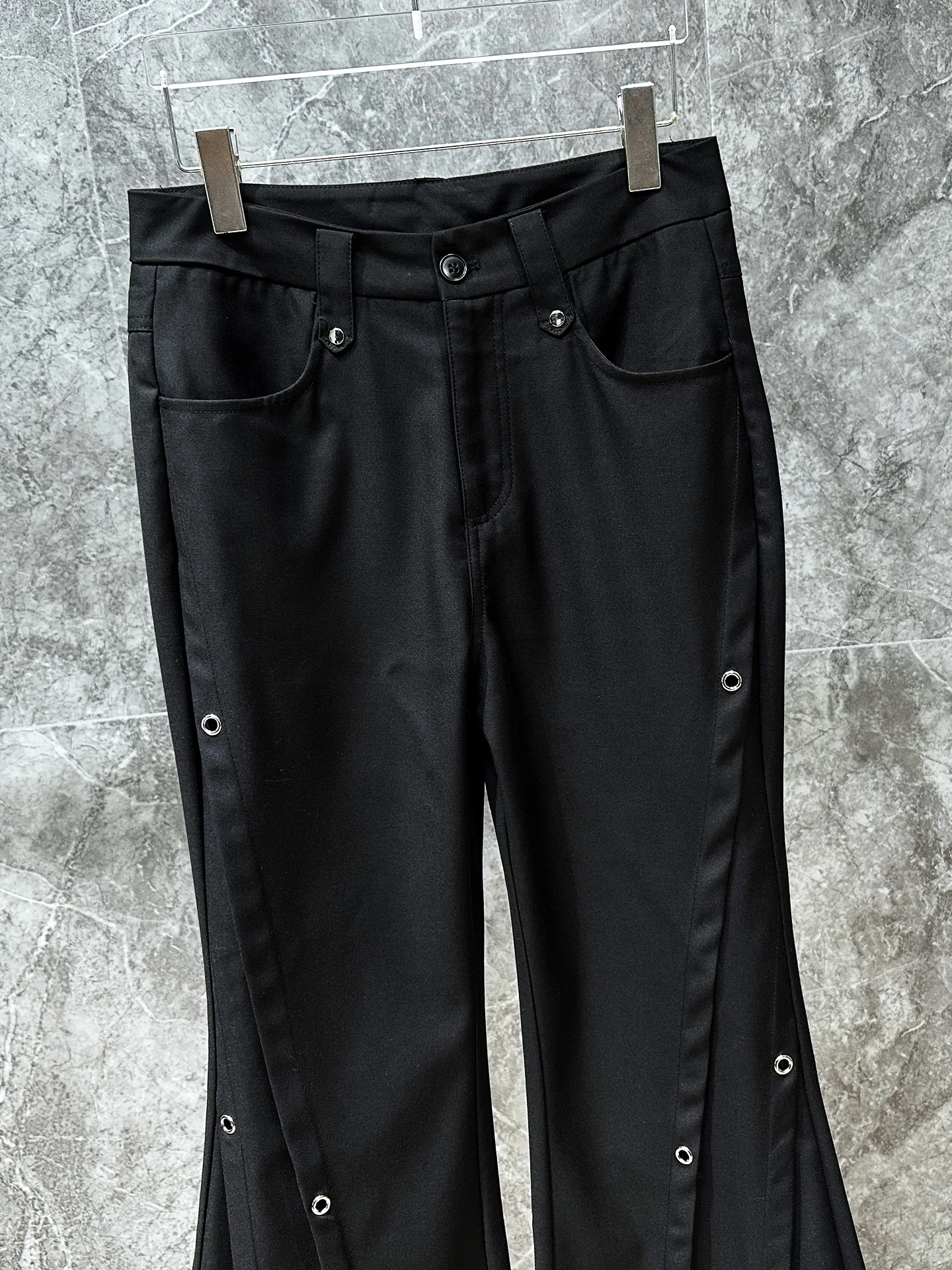 Men's 2025 New Fashion Metal Wide-Leg Trousers Loose Trendy Pocket Decoration Versatile Long Pants Male Handsome Chic Trousers