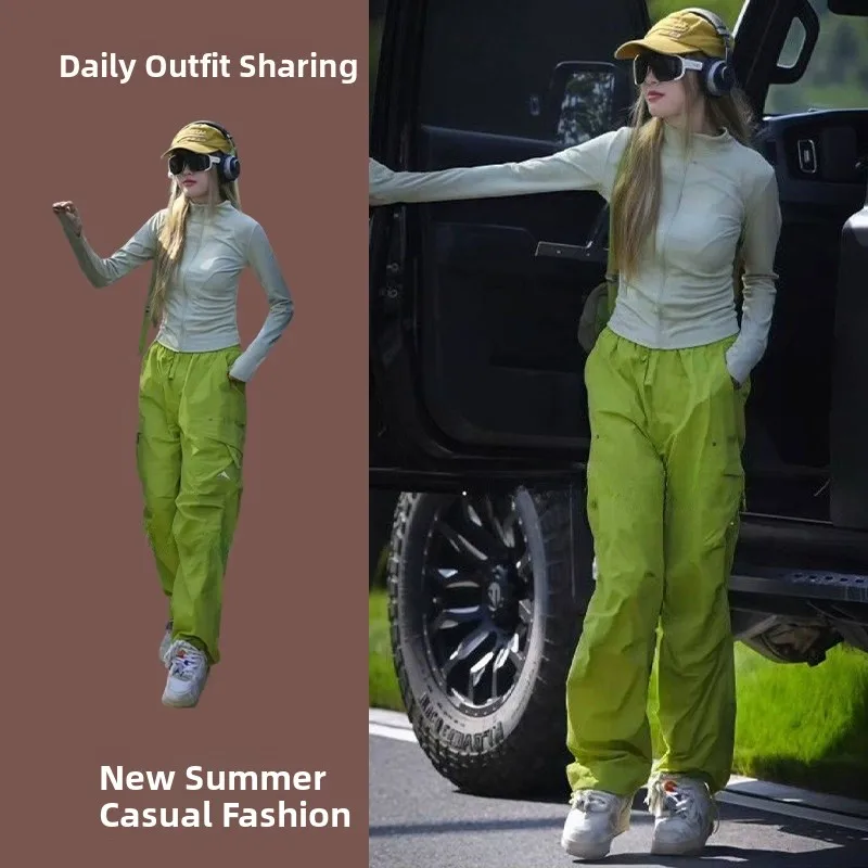 

Elegant Casual Sportswear Set for Women Summer 2026 Fashionable Youthful Mountain Climbing Clothes High Waist Long Pants