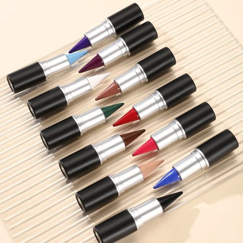 12 Farben wasserfester Eyeliner-Creme-Stift, langanhaltend und einfach anzuwenden, in Schwarz und Blau, matt und schnelltrocknend_voghion.com