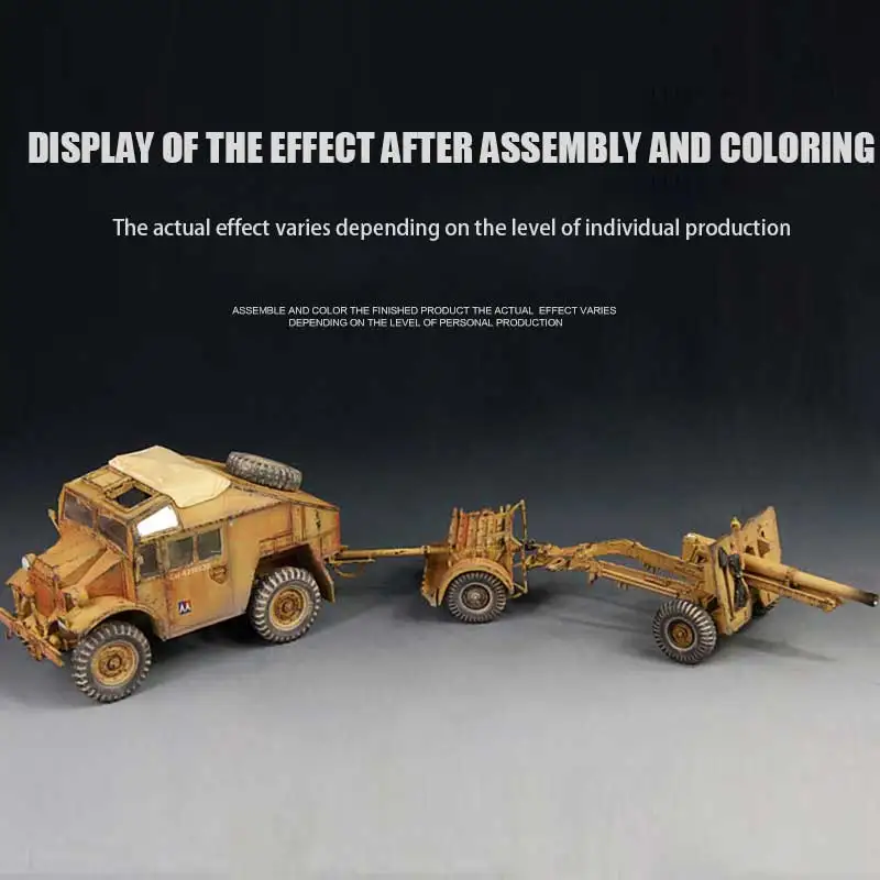 TAMIYA Military Assembled Model Kit 35044 British four-wheel trailer and 25-pound field gun 1/35