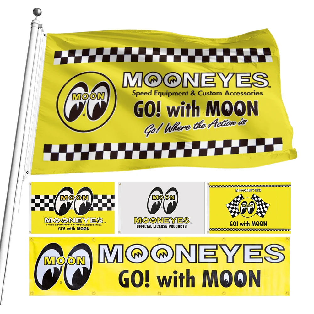 Mooneyes Flag Decoration Polyester Can Be Customized Outdoor Home 90x150cm 3x5FT Banner