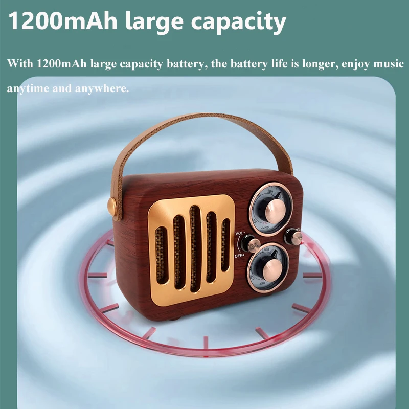 Портативный ретро FM AM радио, классический винтажный радиоприемник, перезаряжаемый беспроводной Bluetooth-динамик, TF-карта, USB AUX, аудиоплеер