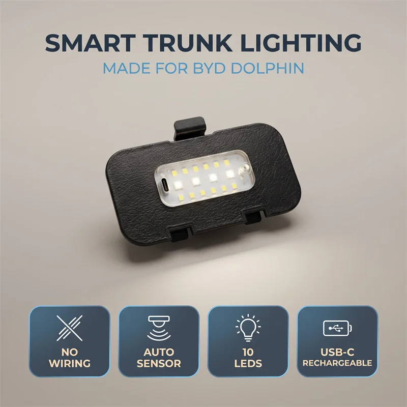 Auto-Innenraum-Zubehör, automatische Induktions-LED-Kofferraum-Heckklappen-Ambientebeleuchtung für BYD Dolphin 2022-2026 – Detail 4