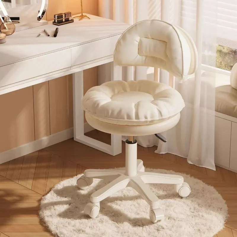 

Home Bar Stool Movable Dining Chair Bedroom Office Chair High-Resilience Foam Comfortable Adjustable Chair Bar Furniture