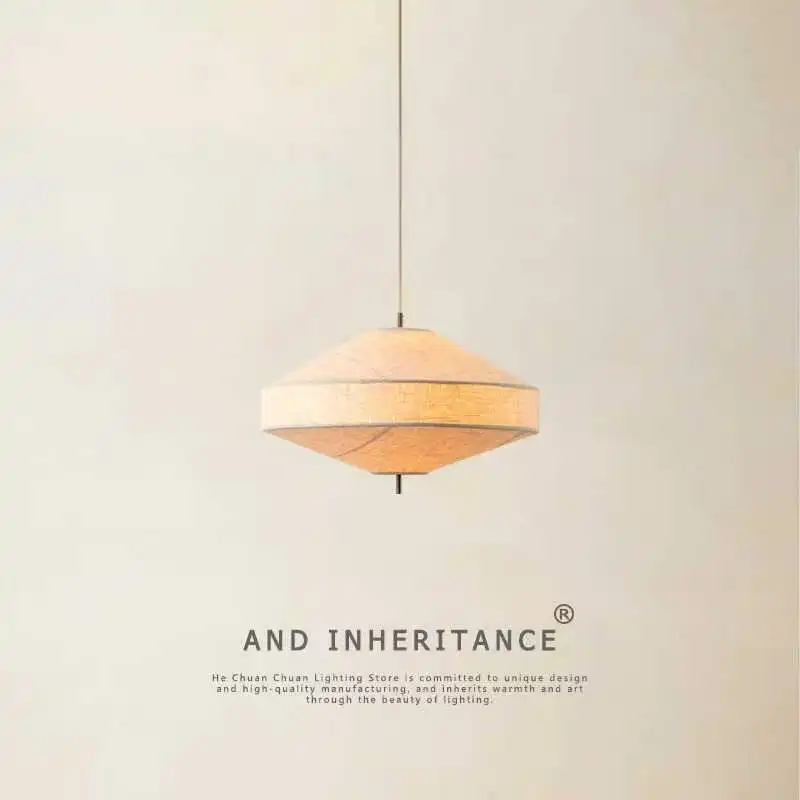 Japanese Style Minimalist Luxury Living Room Bedroom Dining Room Homestay Tea Room Linen Retro Lighting Fixtures