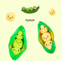 Creative Cute Pea Pillow Yellow Bean Green Bean Expression Plush Doll Children's Funny Doll