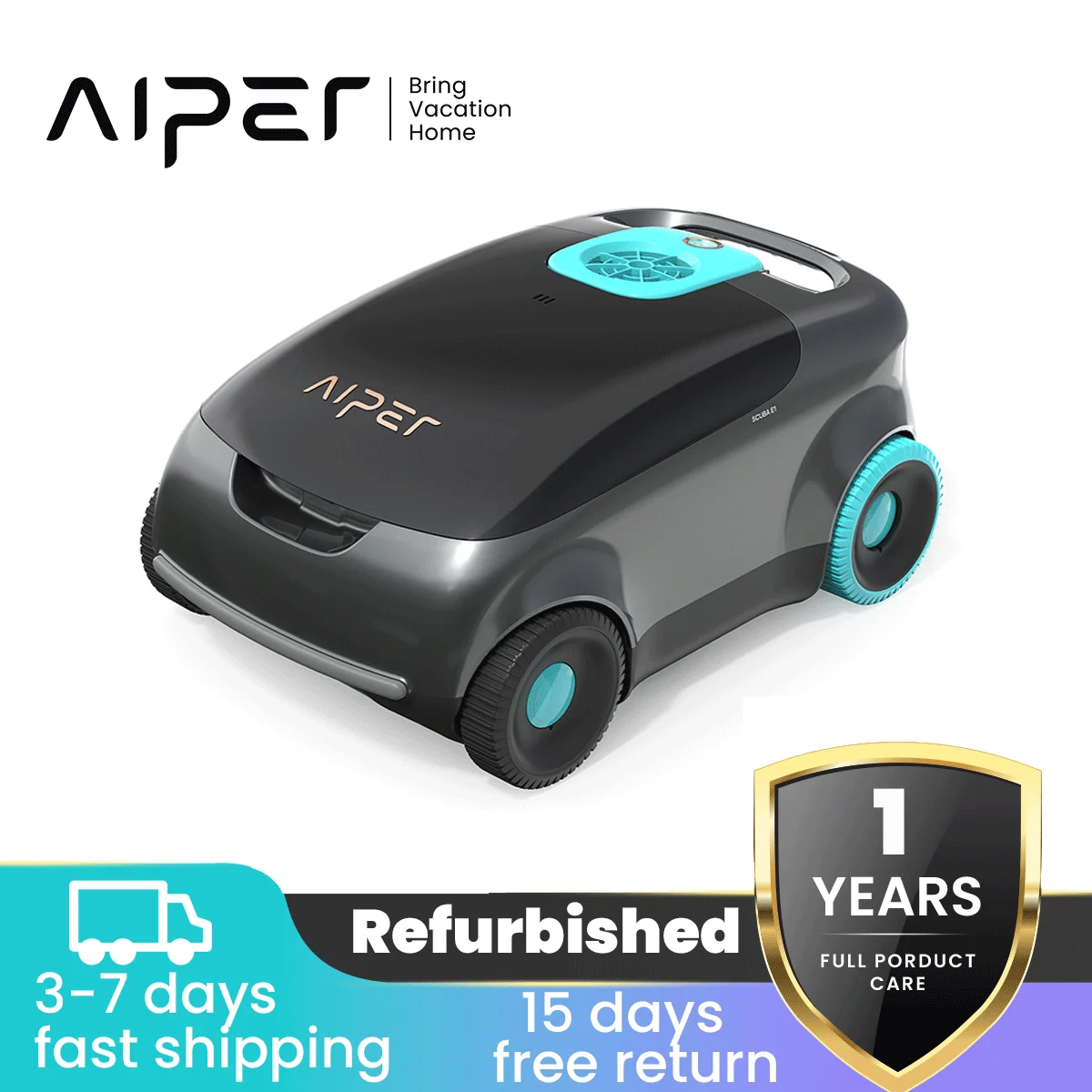 Refurbished Aiper Scuba E1 Pool Cleaner Robot Cordless Pool Vacuum For Above Ground Pools up to 1100 Sqft