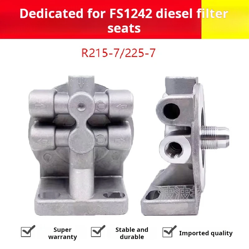 

For Excavator Hyundai R R215-7/225-7 Oil-water separator block seat FS1242 Diesel filter base aluminum seat