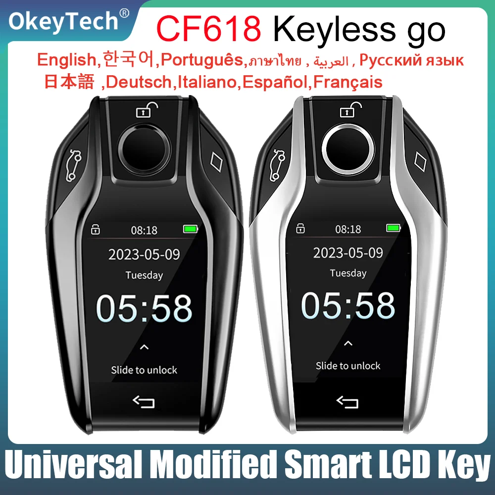 CF618 Universal Modified Remote Smart LCD Key Keyless Go Korean/English For BMW/Benz/Audi/Kia/Hyundai/Honda/Peugeot/Nissan/VW