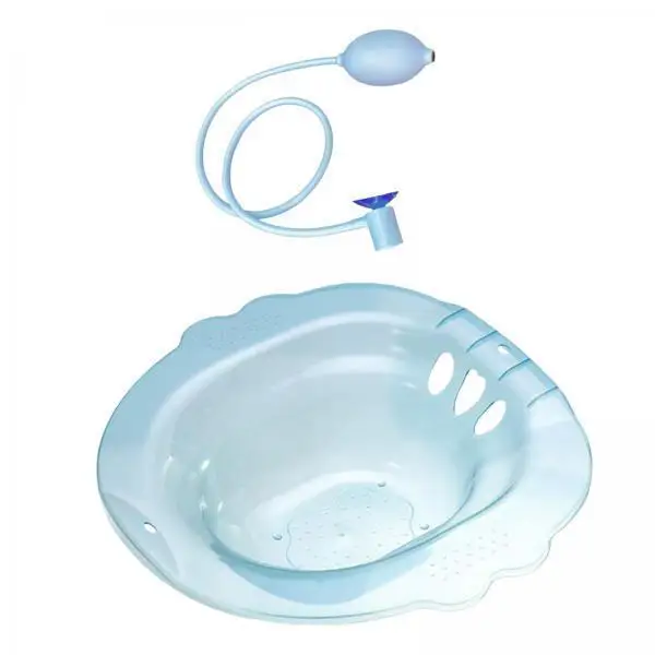 Wide Seat Sitz Bath Toilet Basin PP Plastic Overflow Holes Stable Bidet Style Hip Bath for Bathroom Home Use