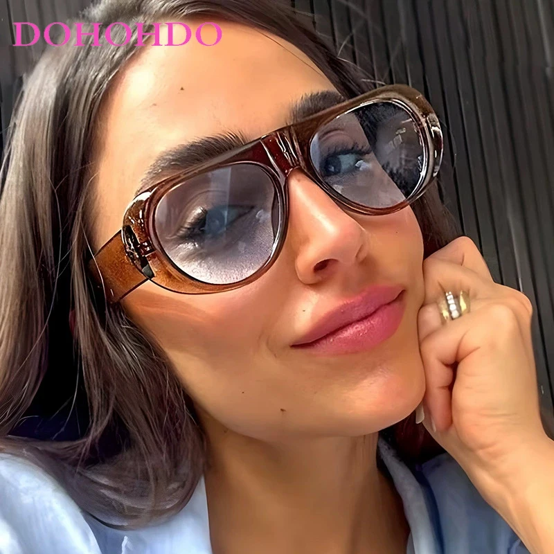 

DOHOHDO Fashion New Retro Pilot Large Frame Sunglasses Fashion Accessories Minimalist Design UV400 Resistant Sunglasses Female