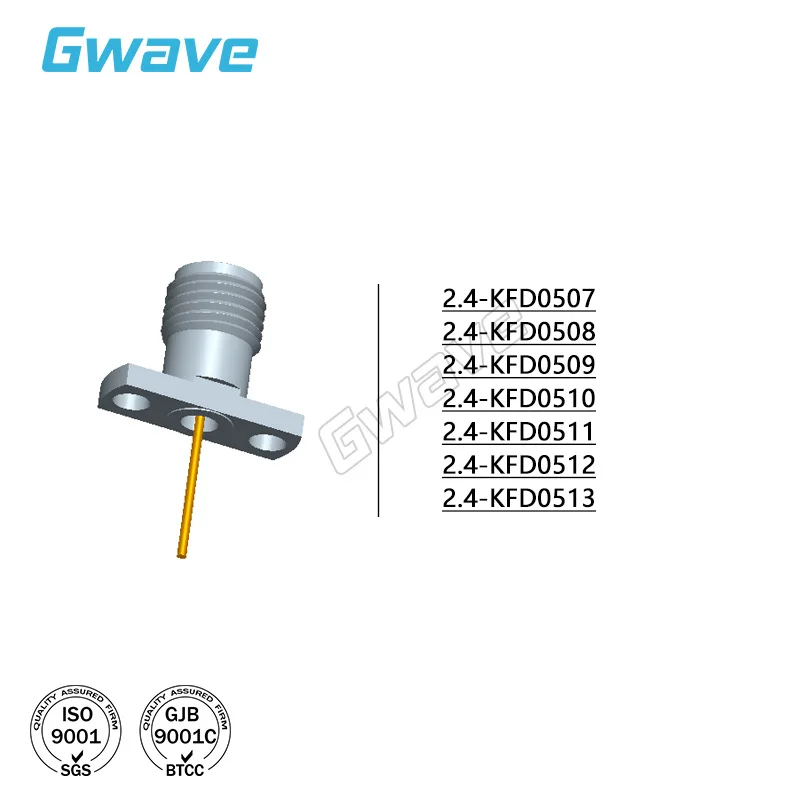 2.4mm Female Air Line Connector/10.2mm Two Hole Flange Installation/50G Solderless