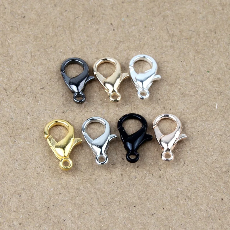 50Pcs 10 12 14 mm Alloy Lobster Hooks End Connector Clasps For Jewelry Making Findings Necklace Bracelet DIY Earrings Supplies