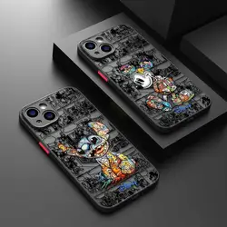 Clear Matte Case for Apple iPhone 15 14 13 12 11 Pro Max 13 12 Mini XS Max XR X 7 8 6 6S Plus Disney Stitch Mickey Design Cover