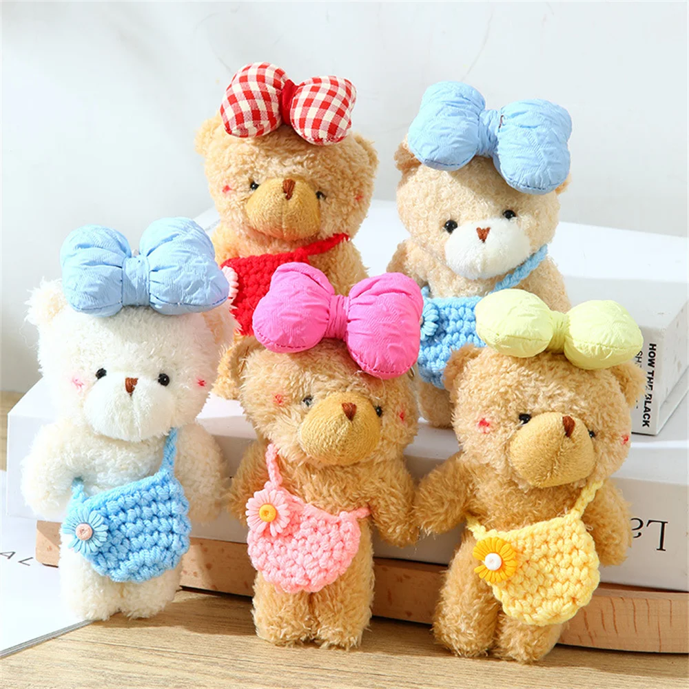 11cm blush urso brinquedo de pelúcia chaveiro bonito urso de pelúcia plushie animal de pelúcia bonecas mochila acessórios chaveiro pingente presente