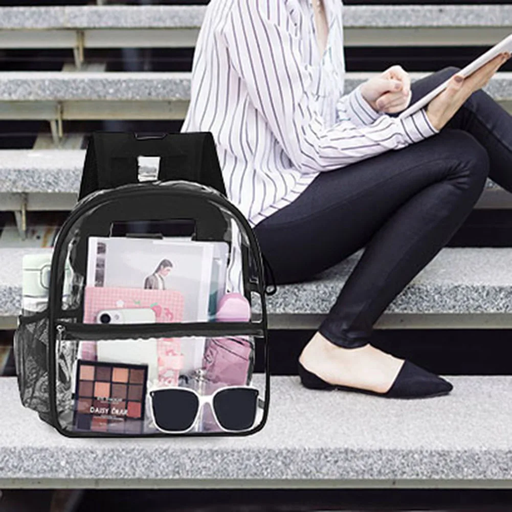 Students School Bag Stadium Approved Transparent PVC Women Travel Backpack Multi-function Fashion Casual Storage Backpack