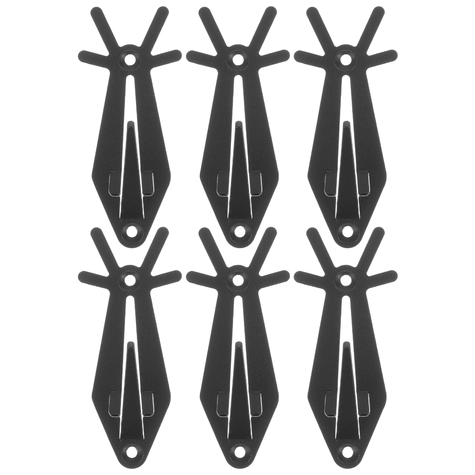 

6pcs Deer Skull Hook Mount Display Stainless Steel Home Decor Black Craft European Hanger Wildlife Collection Wall Rack