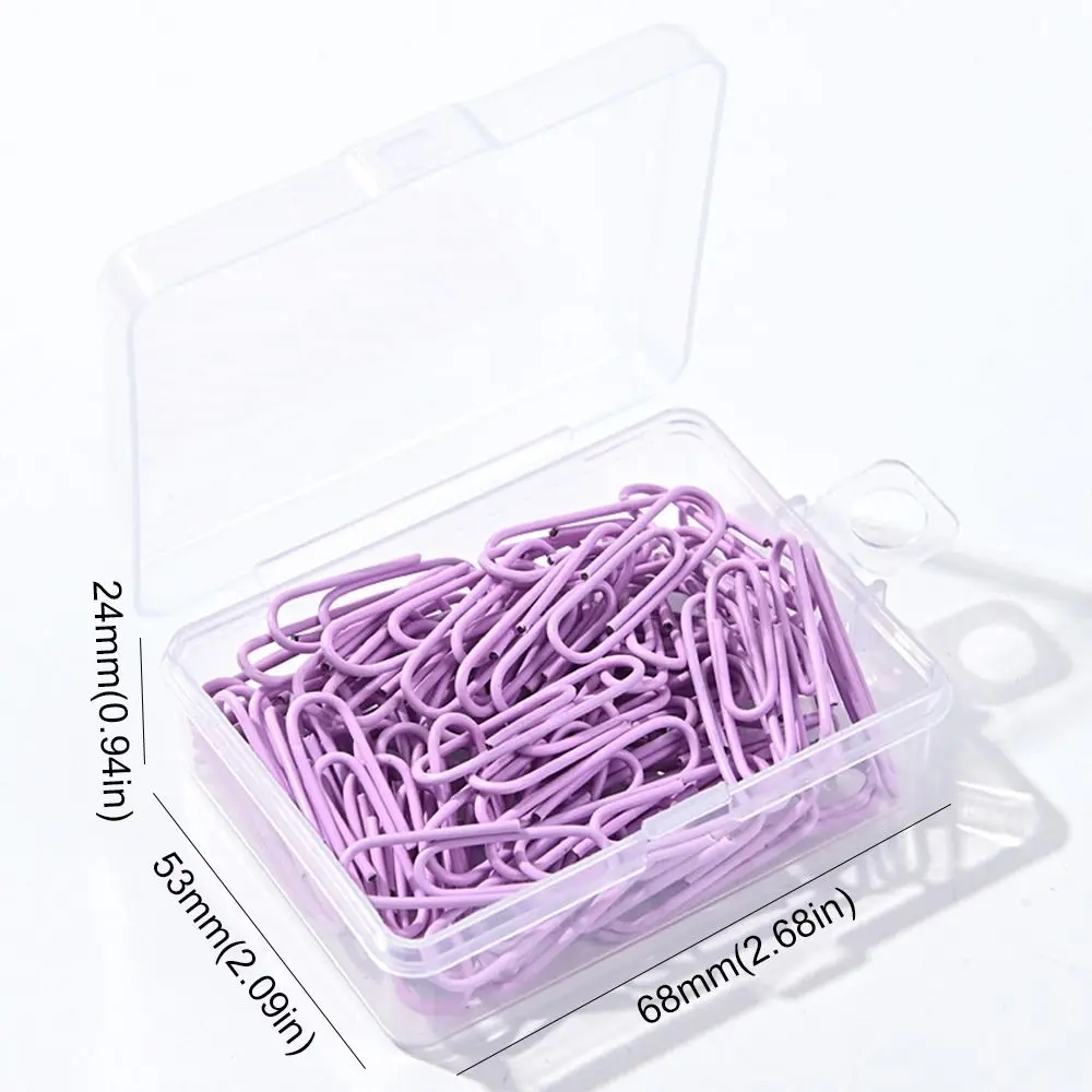 50PCS Mini Creative Metal Paper Clips Colored Alloy Bookmark Clip Binding Binder Clamps School