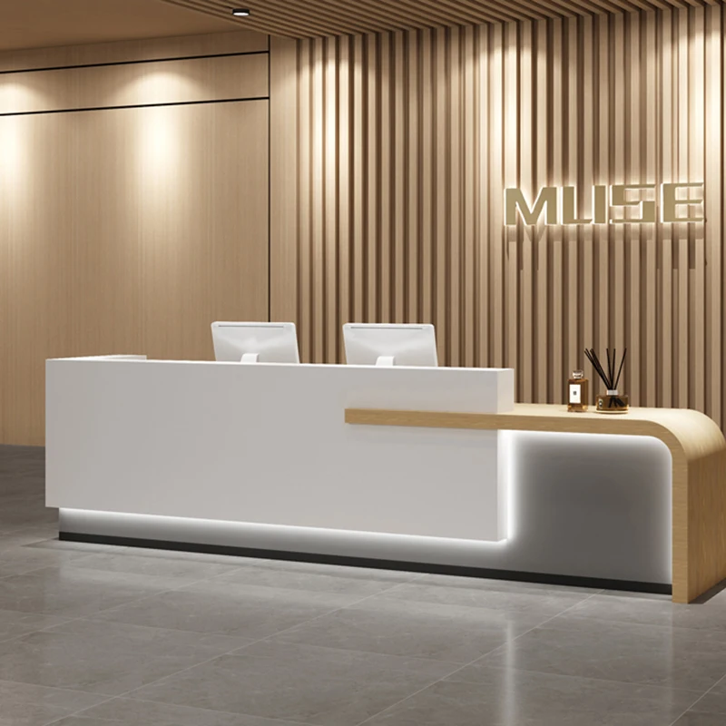 โต๊ะประชาสัมพันธ์สไตล์โมเดิร์นยุโรป โต๊ะแคชเชียร์สำนักงาน บาร์เรียบง่าย โต๊ะประชาสัมพันธ์หรูหรา โต๊ะประชาสัมพันธ์ทันสมัย เฟอร์นิเจอร์ทันสมัย